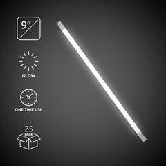 White 9" Glow Straws