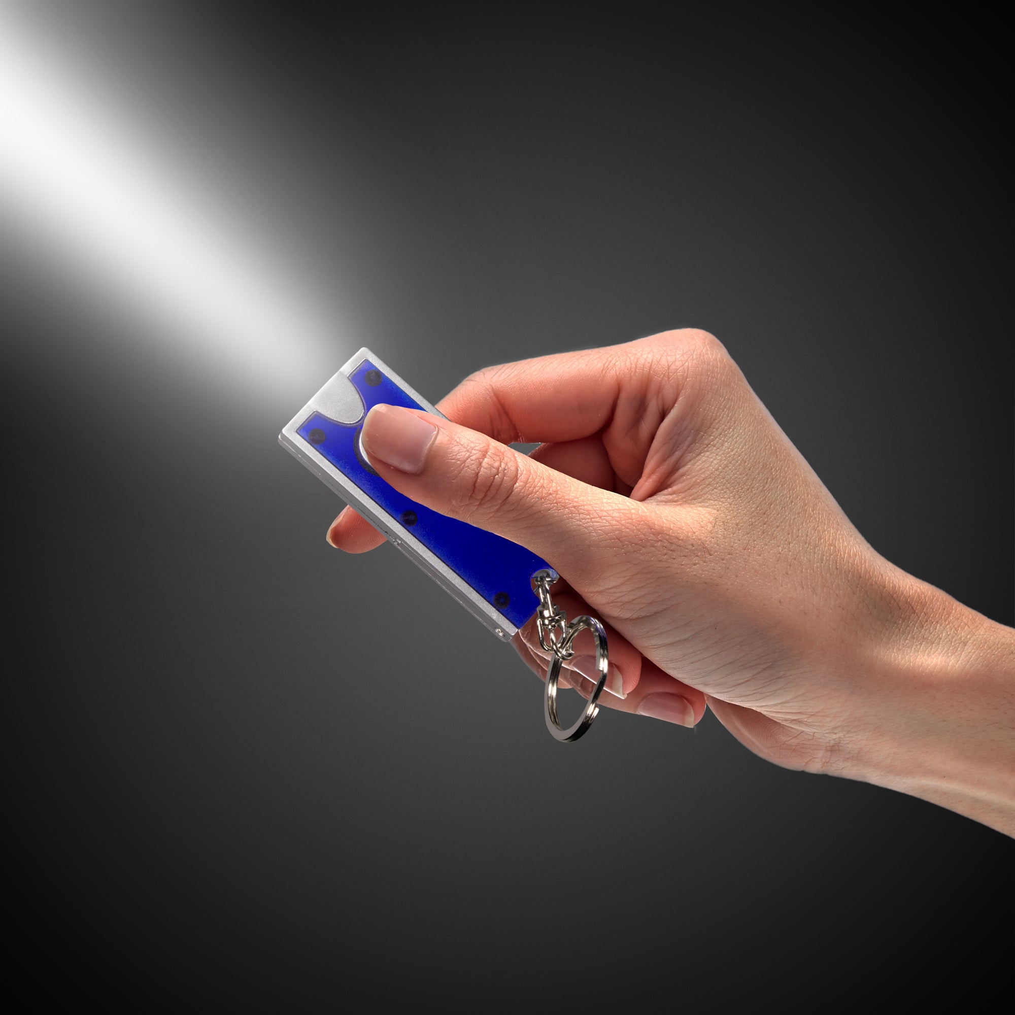 Blue And Silver LED Keychain โ Windy City Novelties