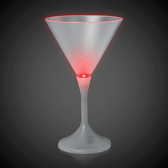 LED 7 oz. Martini Glass With White Stem