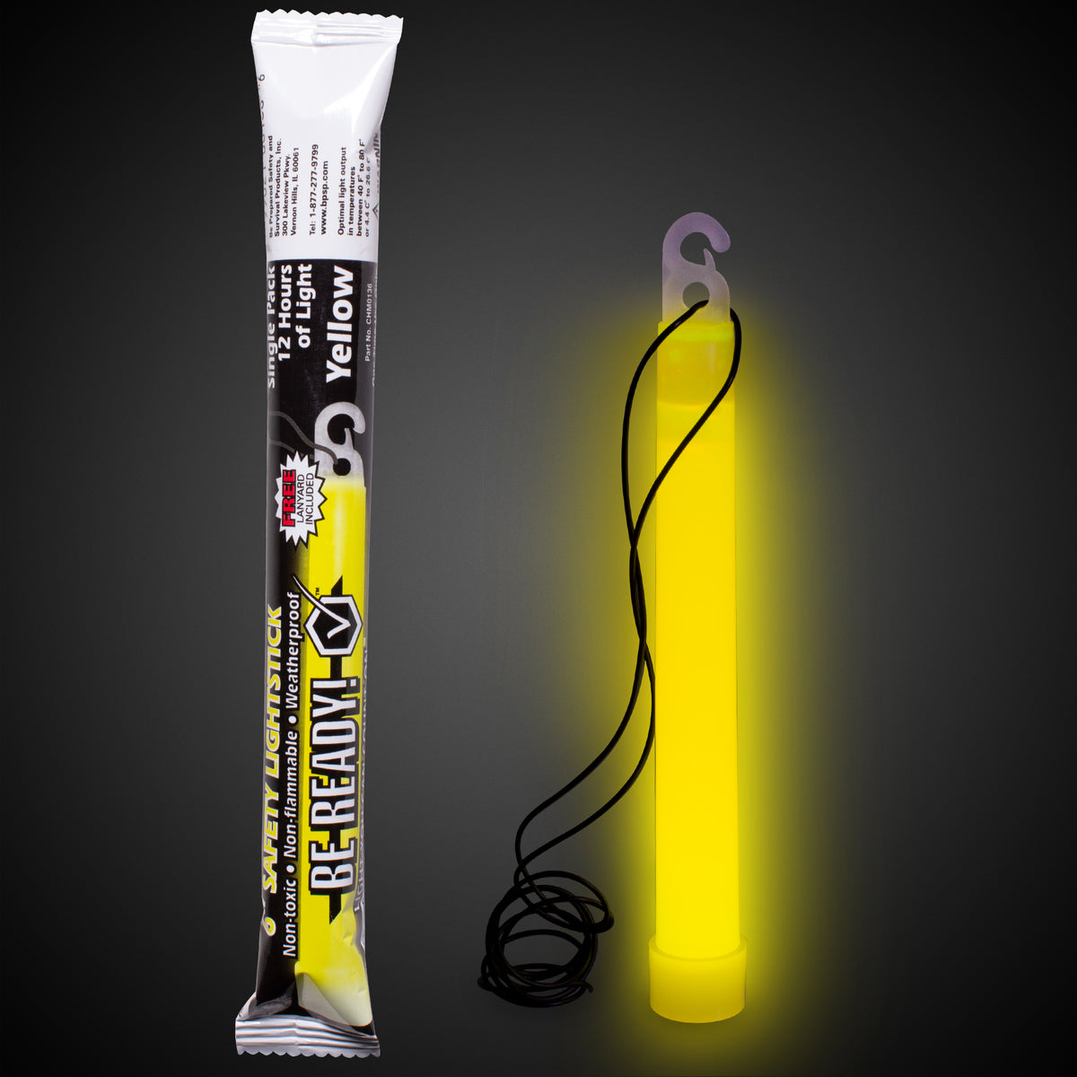 Yellow Be Ready 6" Safety Glow Stick