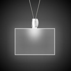 White LED Rectangle Pendant Necklaces
