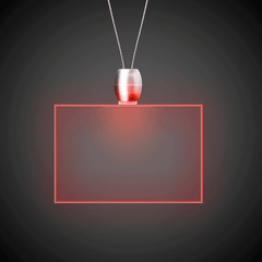 Red LED Rectangle Pendant Necklaces
