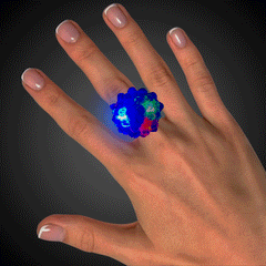 LED Blue Jelly Bumpy Rings