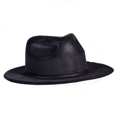 Black Velour Gangster Fedora Hats