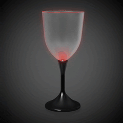 LED 10 oz. Frosted Wine Glass Black Stem