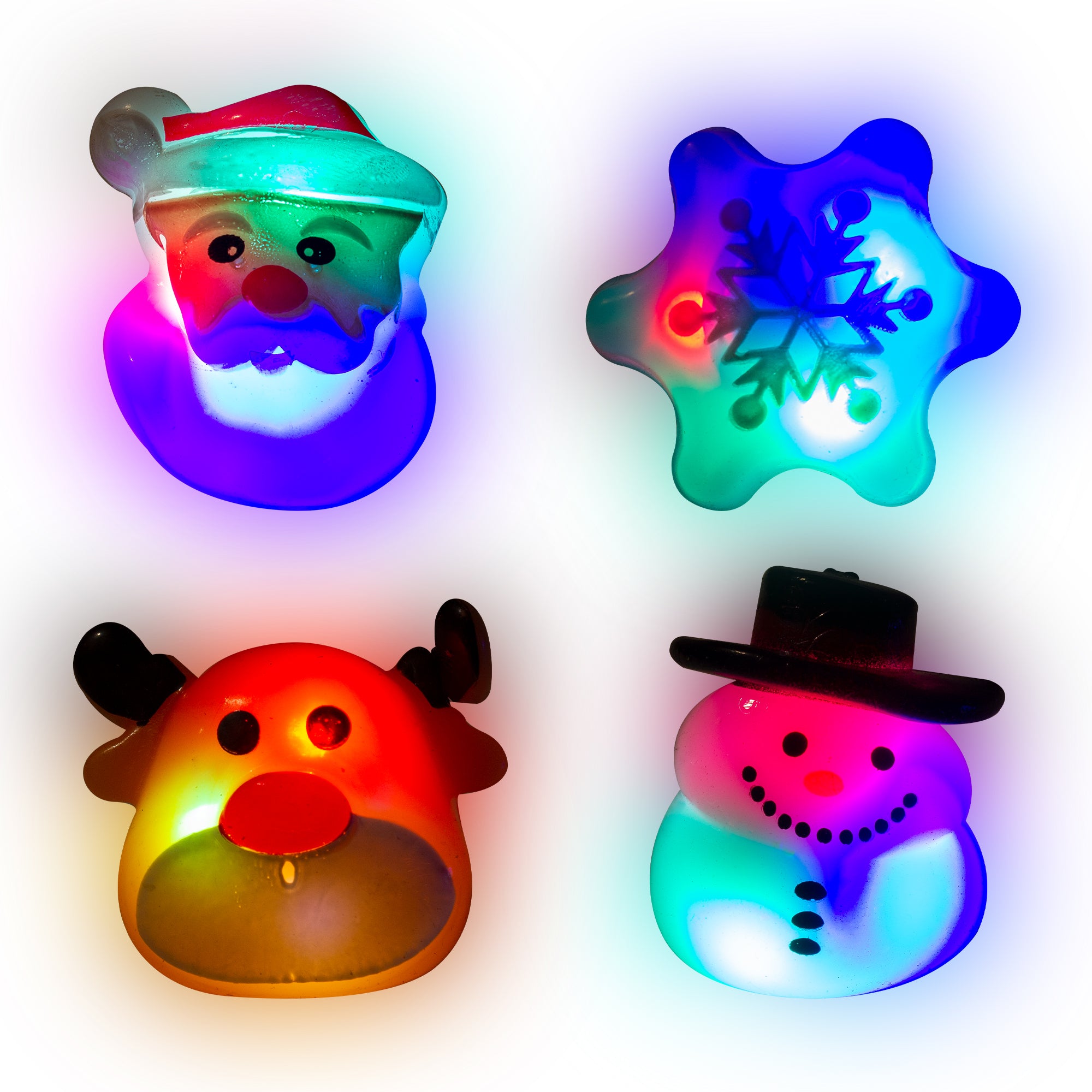 Led Christmas Rings Assorted LED Christmas Rings | Windy City Novelties