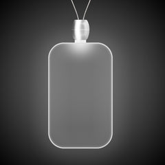 White LED Dog Tag Pendant Necklace