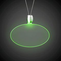 Green LED Oval Pendant Necklace