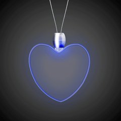 Blue LED Heart Pendant Necklaces