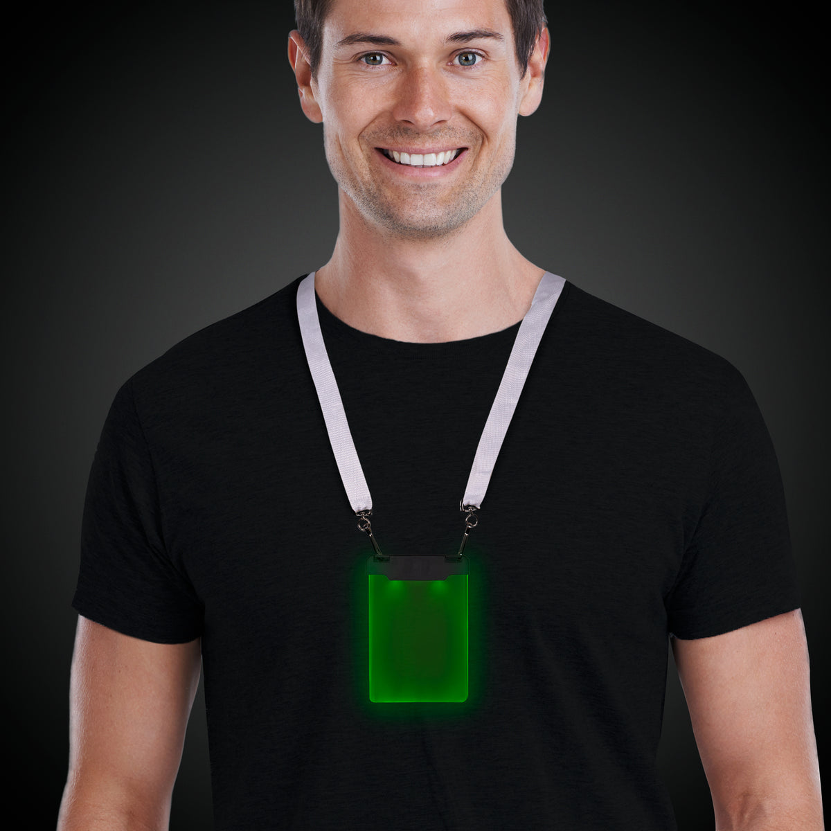 LED Green Sound-Activated Badge