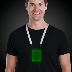 LED Green Sound-Activated Badge