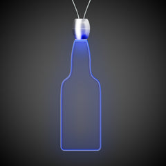 Blue LED Bottle Pendant Necklaces