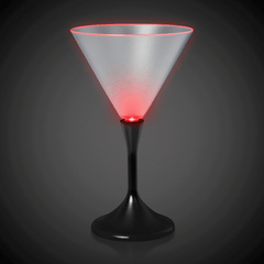 LED 7 oz. Martini Glass With Black Stem