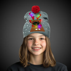 LED Christmas Knit Beanies Retail Hanging Display