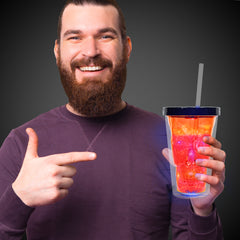 LED Neon Orange Skull Cup