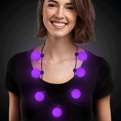 LED Purple Ball Necklace