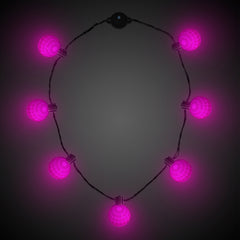 LED Pink Ball Necklace