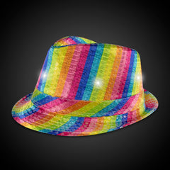 LED Rainbow Sequin Fedora Hat