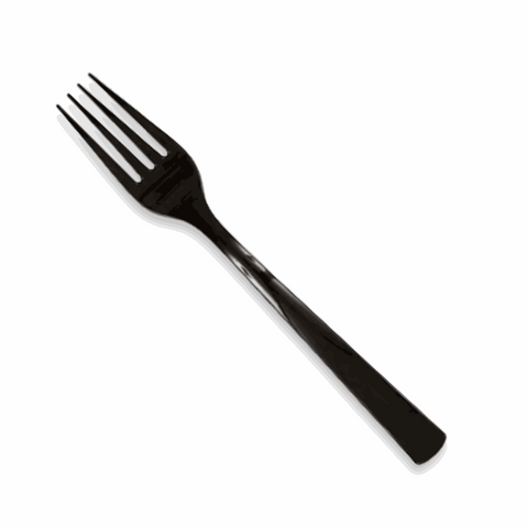 Black Solid Plastic Forks, 18ct