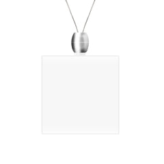 White LED Square Pendant Necklace