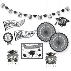 Graduation Black & White Room Decorating Kit