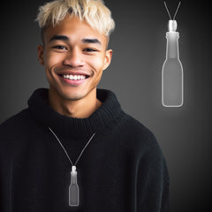 White LED Round Bottle Pendant Necklace