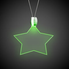 Green LED Star Pendant Necklace