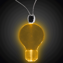 Amber LED Light Bulb Pendant Necklaces