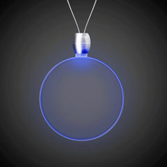 Blue LED Round Pendant Necklaces