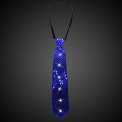 LED Blue Sequin Necktie