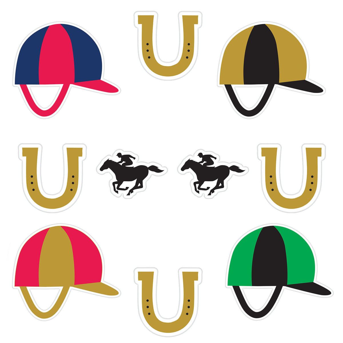 Jockey Helmet & Horseshoe Cutouts
