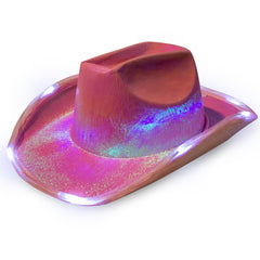 LED Pink Iridescent Cowboy Hat