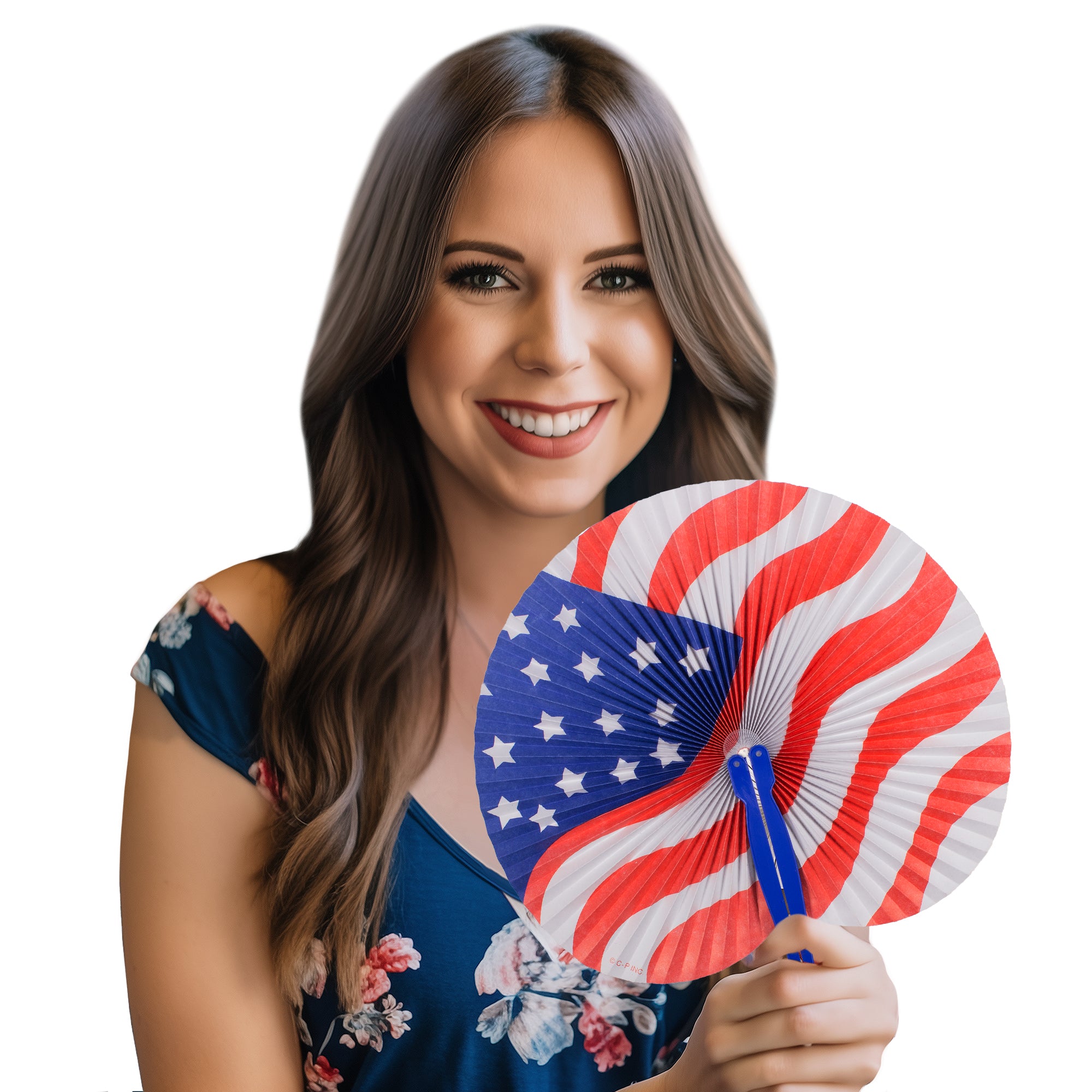 Patriotic Program Fans Patriotic Folding Fans - 12 pk – Windy City Novelties