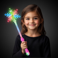 LED Snowflake Disco Ball 15" Wands Retail Display