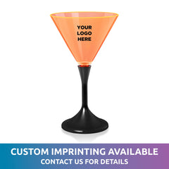 LED Neon Orange 7 oz. Martini Glass