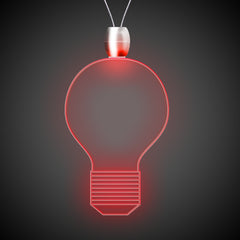 Red LED Light Bulb Pendant Necklaces