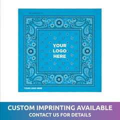 Aqua 22" Cotton Bandanas