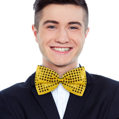 Gold Sequin Bow Tie