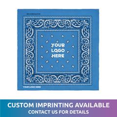 Sky Blue 22" Cotton Bandanas