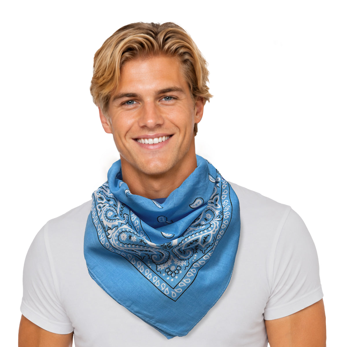 Sky Blue 22" Cotton Bandanas