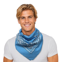 Sky Blue 22" Cotton Bandanas