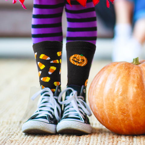 Pumpkin & Candy Corn Socks