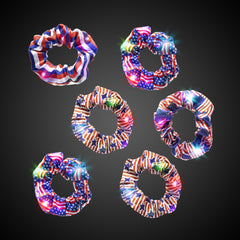 LED Patriotic Hair Scrunchies