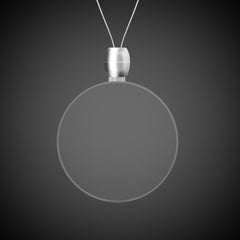 White LED Round Pendant Necklace