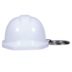 White Construction Hat Bottle Opener Keychain