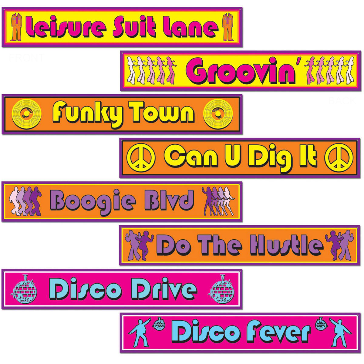 Disco Street Signs Cutouts