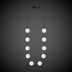 LED White Button Necklace
