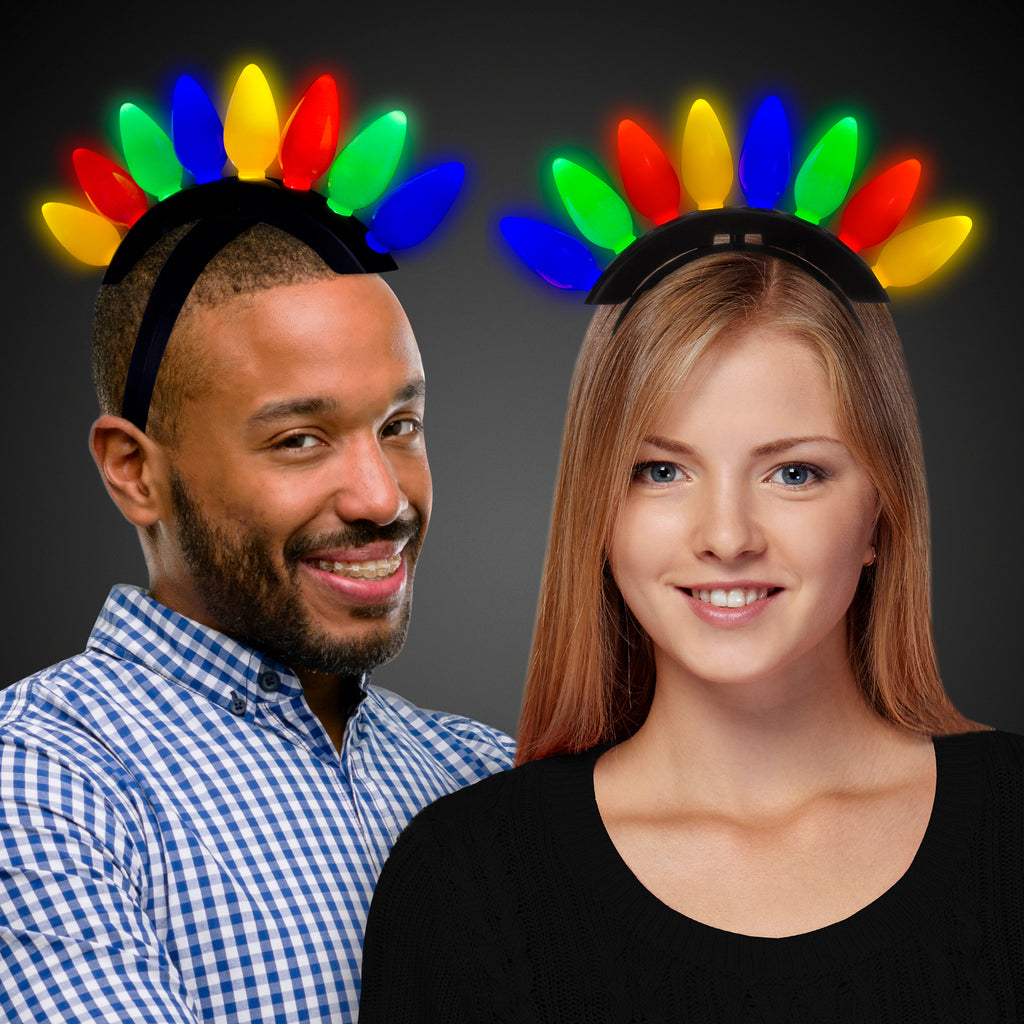 Festive Light Bulb Headband - Multicolor Holiday Headpiece Amazon.com: Sixexey Light Up Christmas Headbands LED Green  main image 2