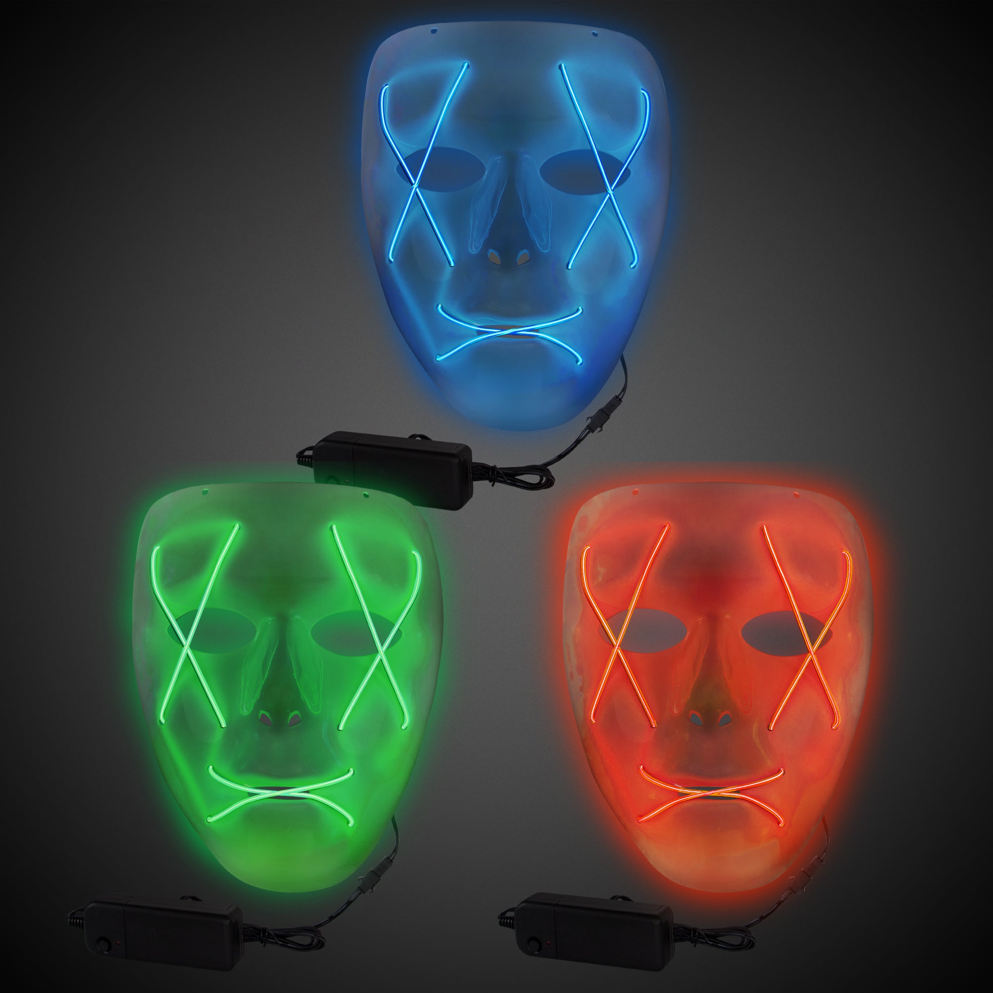 Ews Mask Assorted EL Wire Masks - 3 pack – Windy City Novelties