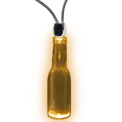 Amber LED Round Bottle Pendant Necklaces